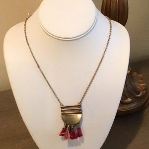 Envious long metal necklace